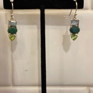 Sundance tri -color  earrings, sterling.